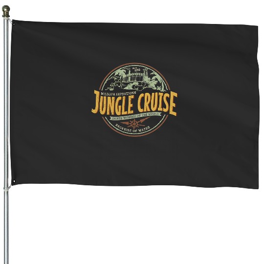 Jungle Cruise Ride Back Side Of Water House Flags, Vintage Disney House Flags