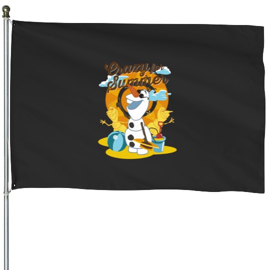 disney frozenss crazyss For Summer Olaf Tropical Snowman House Flags