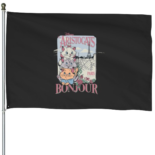 Disney The Aristocats Bonjour Paris Since 1979  Ad House Flags