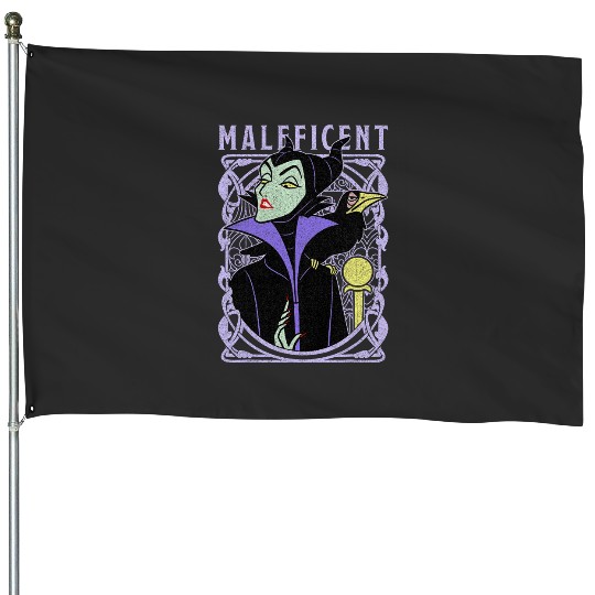 Disney Sleeping Beauty Maleficent Old School House Flags