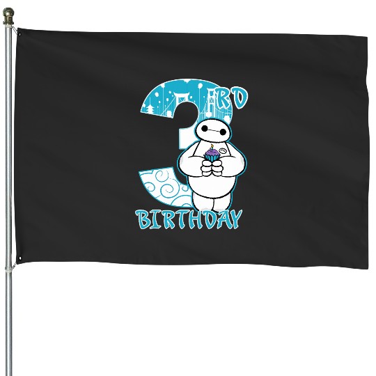 Disney Big Hero 6 Baymax 3rd Birthday Cupcake Portrait House Flags