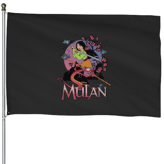 Disney Mulan Warrior Stance Sunset House Flags