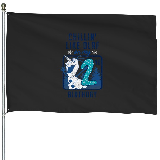 disney frozens Olaf Chillin On My 2nd Birthday House Flags