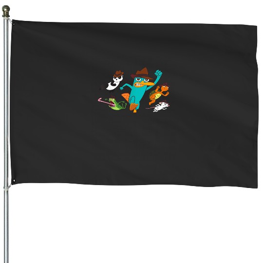 Disney Channel Phineas and Ferb O.W.C.A. T-Shirt House Flags