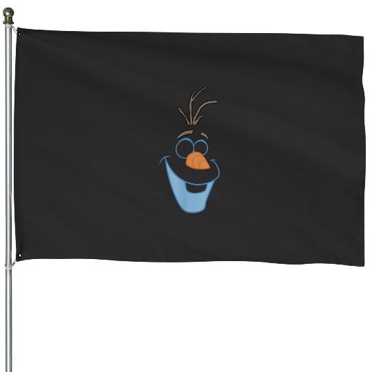 Disney Frozens Olaf Big Face Snowman Cartoon T-Shirt House Flags