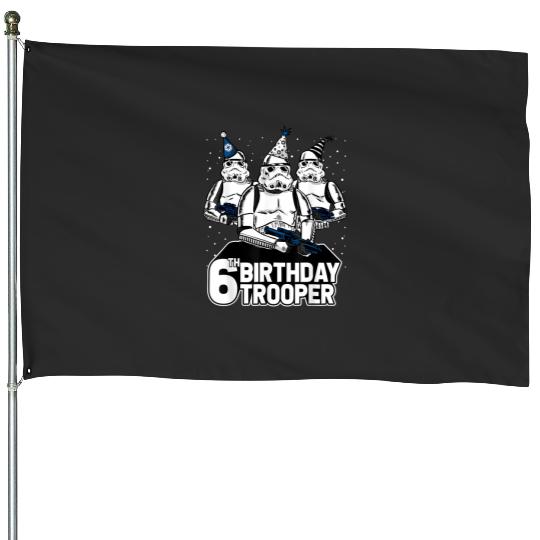 Stormtrooper Party Hats Trio 6th Birthday Disney+ T-Shirt House Flags