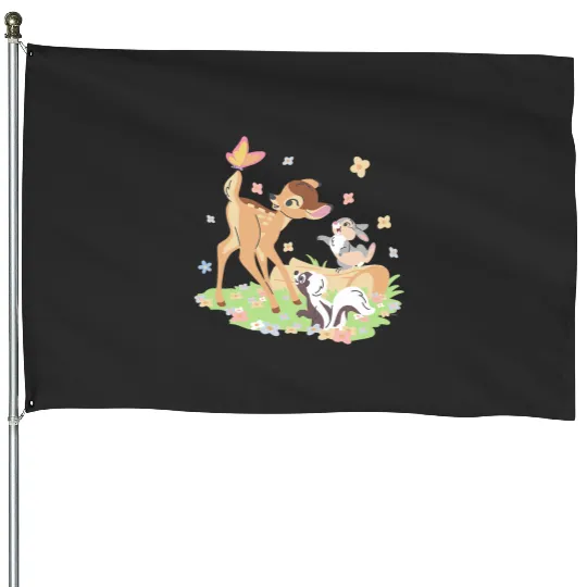 Disney Bambi Thumper Flower Pastel Spring Easter Butterfly House Flags
