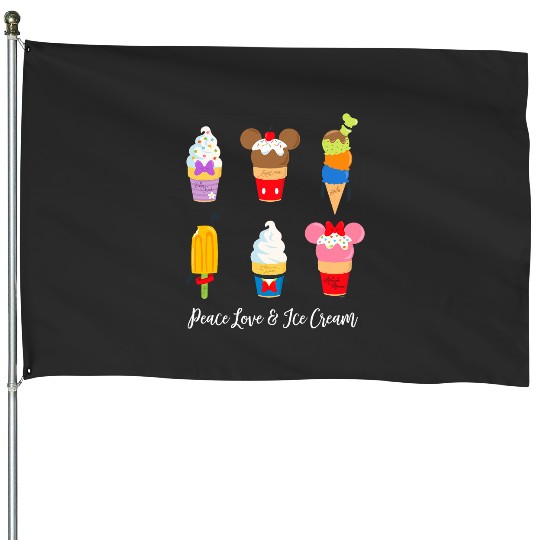 Disney Mickey Pals Summer Treats Peace Love Ice Cream House Flags