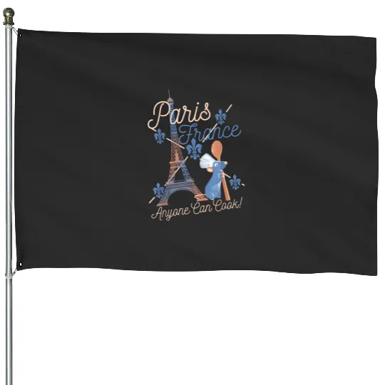 Disney Pixars Ratatouille Remy Paris France Poster T-Shirt House Flags