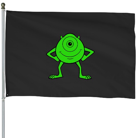 Disney Pixarss Monsters Inc. Mike Wazowski Cyclops Retro House Flags