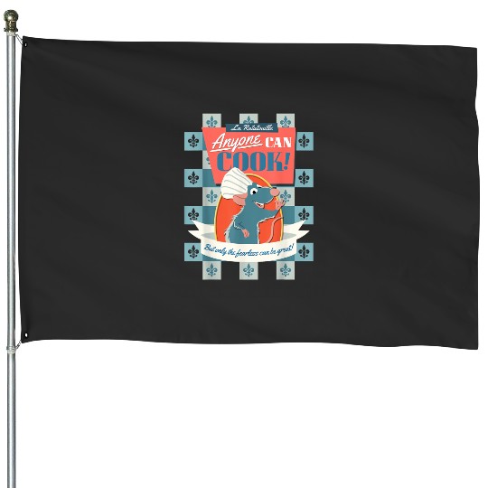 Disney Pixars Ratatouille Remy Anyone Can Cook Poster T-Shirt House Flags