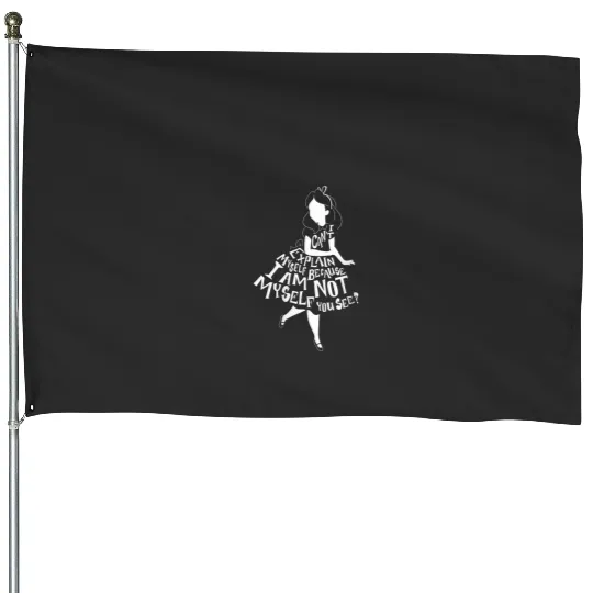 Womens Disney Alice In Wonderland I Can't Explain Myself Text Fill V-Neck T-Shirt House Flags