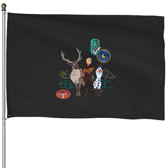 disney frozens 2 Olaf Sven and Kristoff Patches House Flags