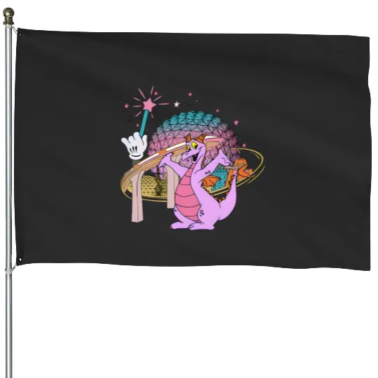 Disney Dragon Figment House Flags Epcot Figment House Flags, Mascot Figment House Flags