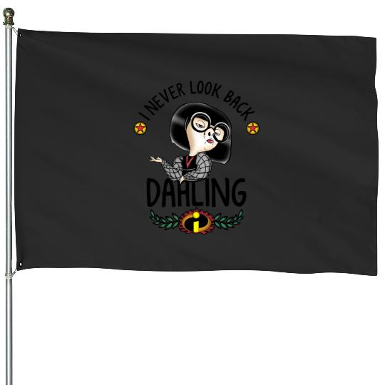 Disney Pixars The Incredibles Edna Look Back Dahling Logo House Flags