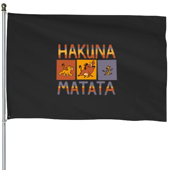 Disney The Lion King Hakuna Matata Solid Blocks House Flags