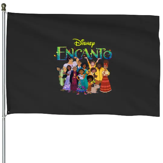 Womens Disney Encanto Madrigal Family VNeck House Flags