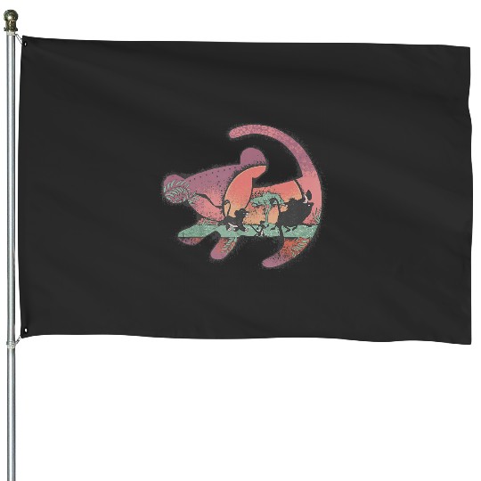 Disney The Lion King Baby Simba Painting Silhouette House Flags