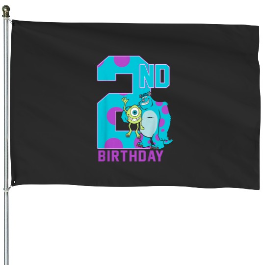 Kids Disney Pixarss Monsters University Mike Sully 2nd Birthday House Flags