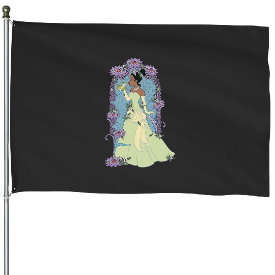Disney Princess And The Frog Tiana Floral KISSss House Flags