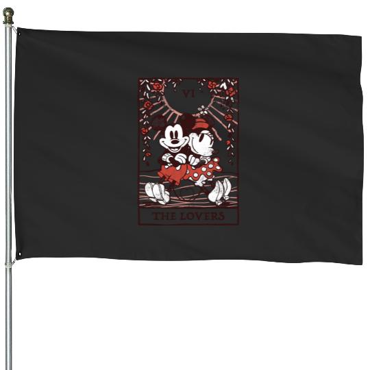 Disney Mickey And Friends Valentines Day Lovers Tarot Card House Flags