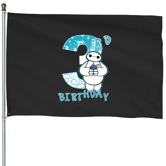 Disney Big Hero 6 Baymax 3rd Birthday Cupcake Portrait House Flags