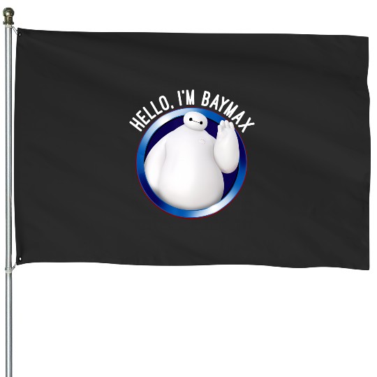 Disney Big Hero 6 Baymax Wave Hello Circle Graphic House Flags