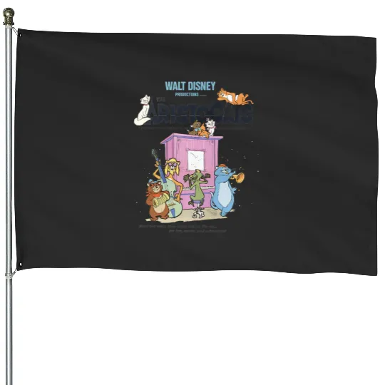 Disney The Aristocats Cats Playing Piano House Flags