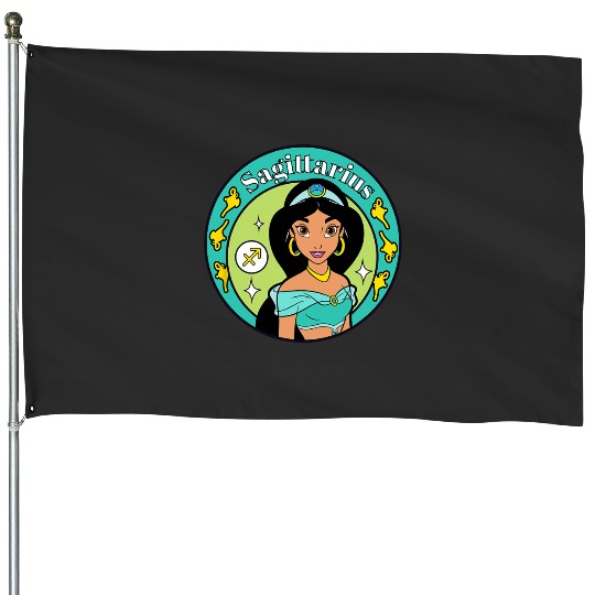 Disney Princess Jasmine Sagittarius Zodiac House Flags