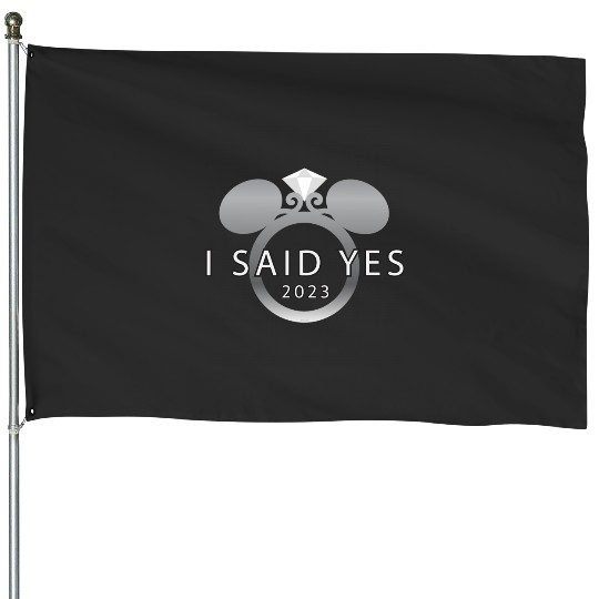 Disney I Said Yes 2023 Engagement Ring Proposal Mickey House Flags