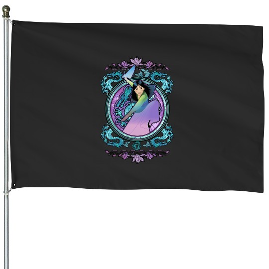 Disney Mulan Stained Glass  Color Gradient Nouveau House Flags