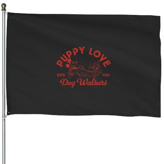 Disney Mickey And Friends Pluto Puppy Love Dog Walkers House Flags