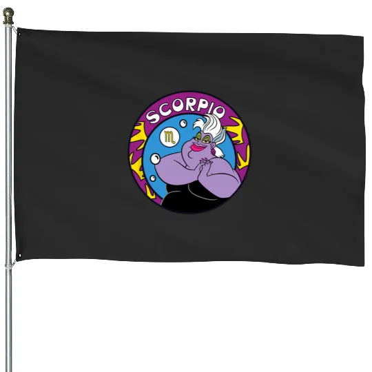 Disney Villains Ursula Scorpio Zodiac House Flags