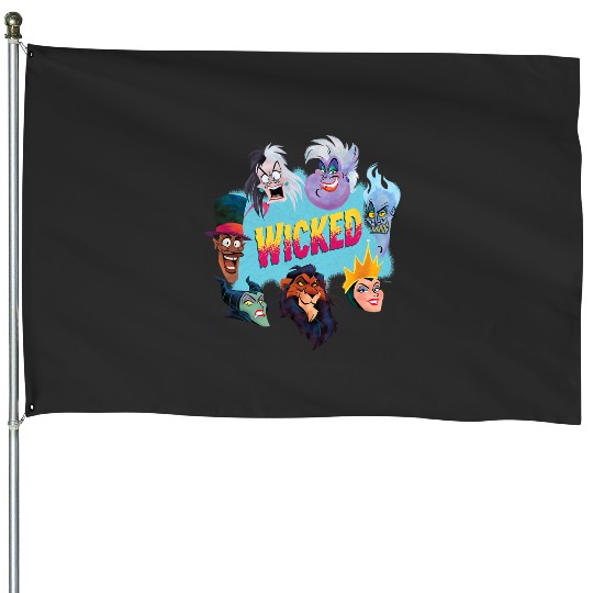Disney Villains Wicked Ensemble of Evil House Flags