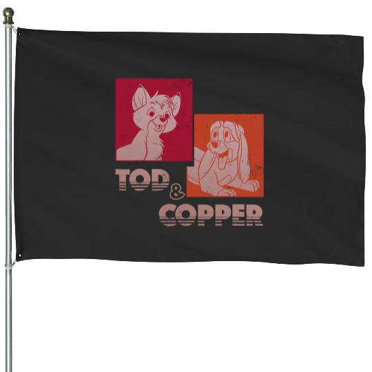 Disney The Fox and The Houndss Tod Copper Retro House Flags