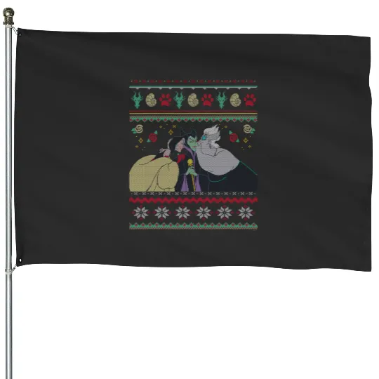 Disney Villains Maleficent Ursula Cruella Christmas Sweater House Flags