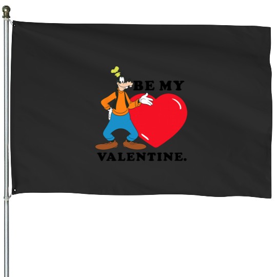Disney Be My Valentine Goofy House Flags
