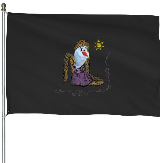 Disney Olaf Presents Rapunzel Costume Sketch House Flags