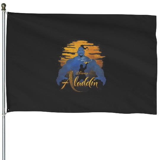 Disney Aladdin Live Action Genie & Aladdin Sunset Silhouette House Flags