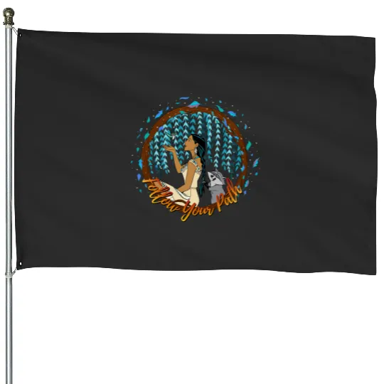 Disney Pocahontas Follow Your Path Circle Text House Flags