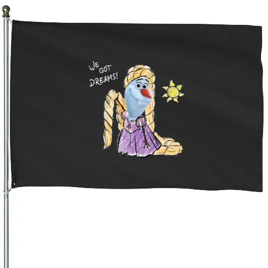 Disney Olaf Presents Tangled Rapunzel We Got Dreams House Flags