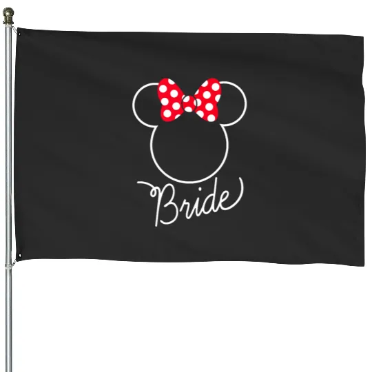 Disney Minnie Mouse Bow Bride Wedding House Flags