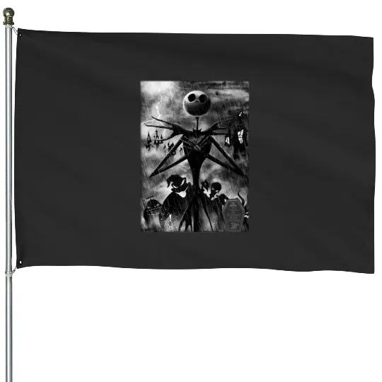 Disney The Nightmare Before Christmas Jack In Graveyard House Flags