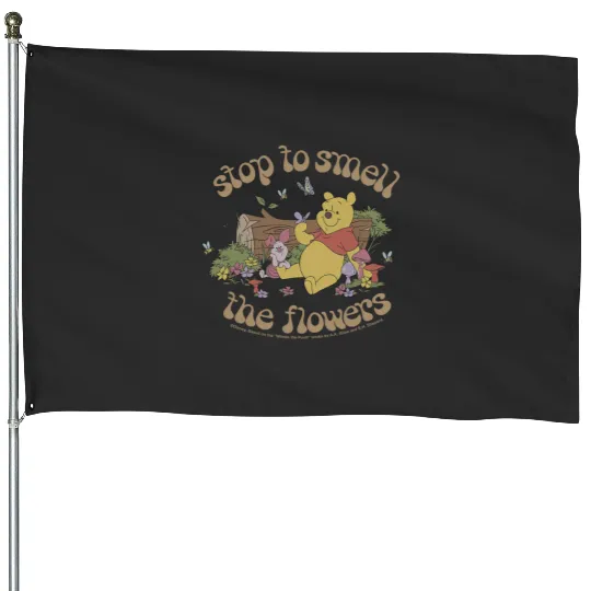Disney Winnie The Pooh Piglet And Pooh Smell The Flowers House Flags
