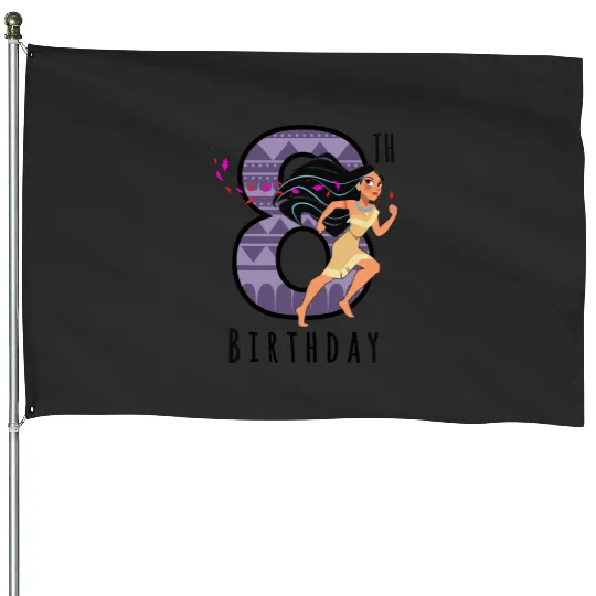 Disney Pocahontas 8th Birthday Cartoon Portrait House Flags