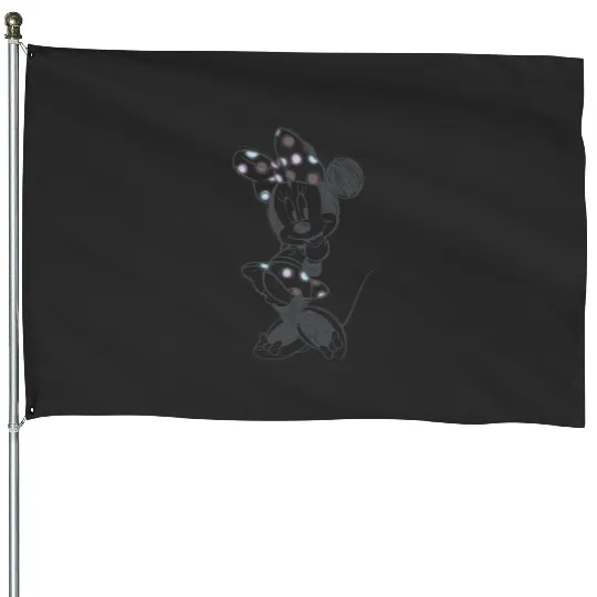 Disney Minnie Mouse  Sweetie Pastel Polka Dot Sketch House Flags
