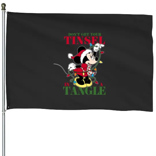 Disney Holiday Minnie Tangled Tinsel House Flags