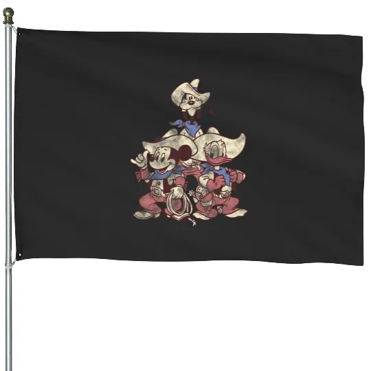 Disney Mickey And Friends  Cowboy Western Group House Flags