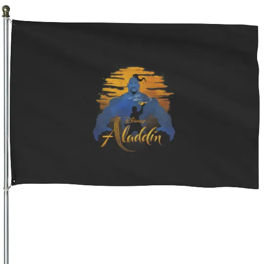 Disney Aladdin Live Action Genie & Aladdin Sunset Silhouette House Flags