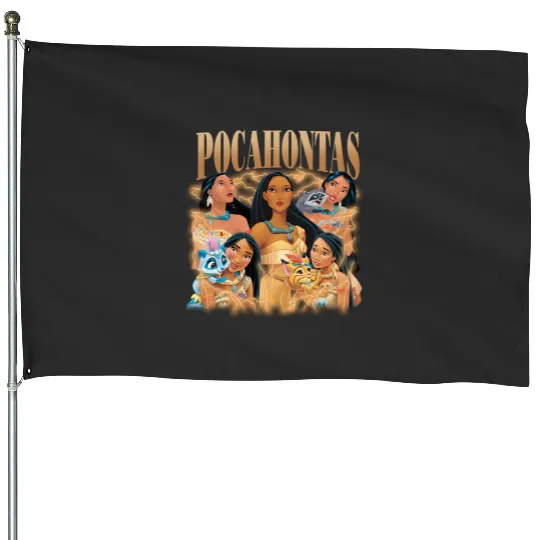 Pocahontas Bootleg House Flags, Retro Disney Princess House Flags